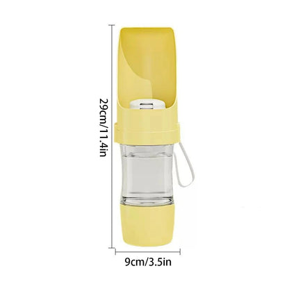 2-in-1 Portable Pet Water Bottle & Food Container Travel Feeder