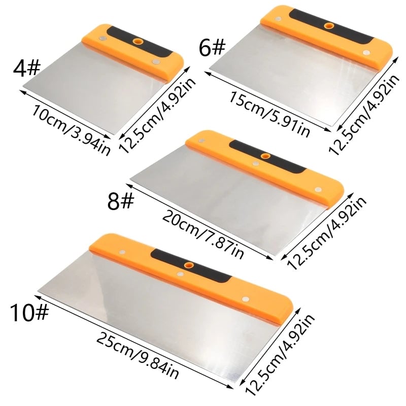 4-10" Stainless Steel Putty Knife Set Wall Scraper Trowel Tool