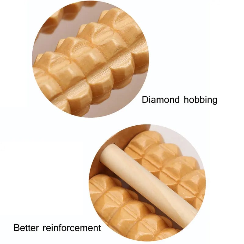 Wooden Foot Massager Roller - Reflexology Pain Relief Stress Therapy