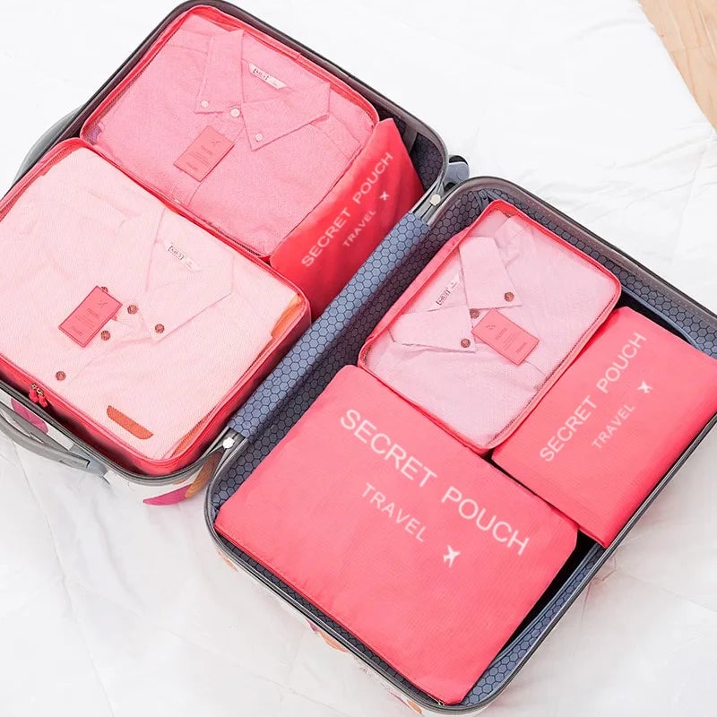 6PCS Waterproof Travel Storage Bags Large Luggage Clothes Organizer