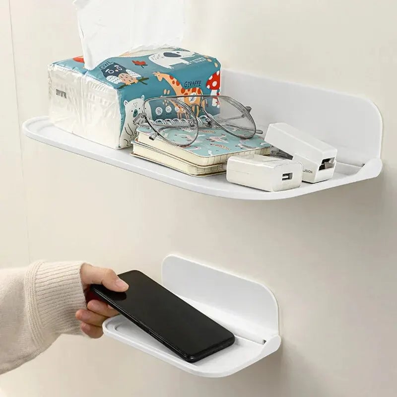 Foldable Wall Mount Shelf - Punch-Free Phone Router Storage Rack