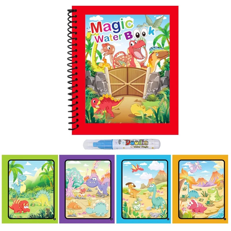 Magic Water Drawing Book Reusable Mess-Free Paint Pad Refillable Pen