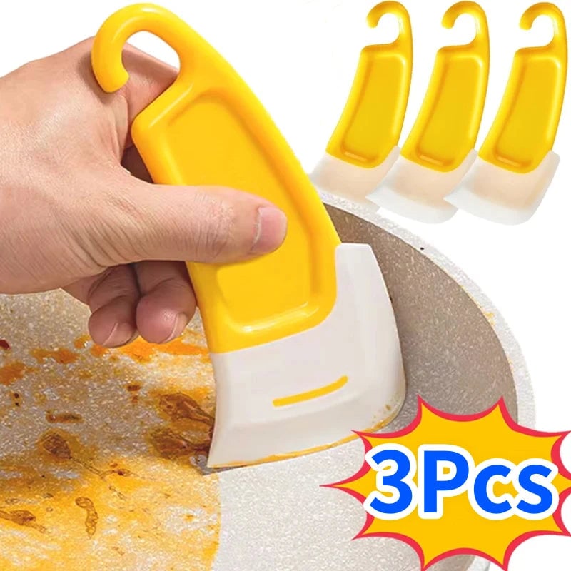 Soft Blade Kitchen Scraper Spatula - Pan Pot Dish Cleaning Tool