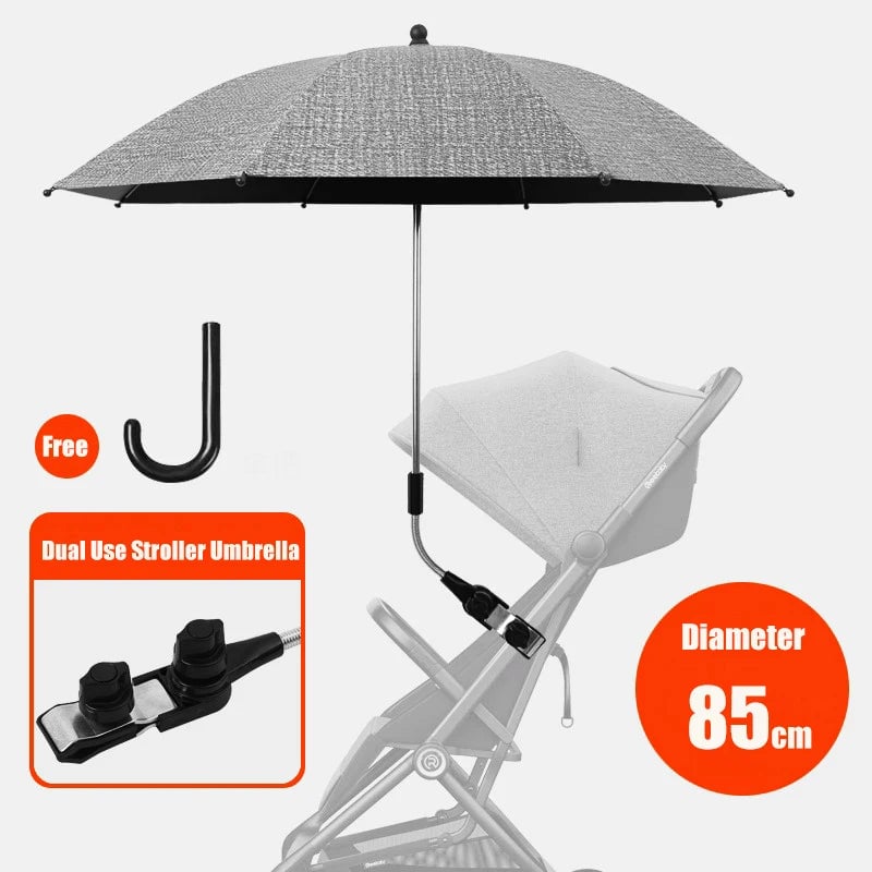 85cm 2-in-1 Clip-On Universal Baby Parasol Stroller Umbrella