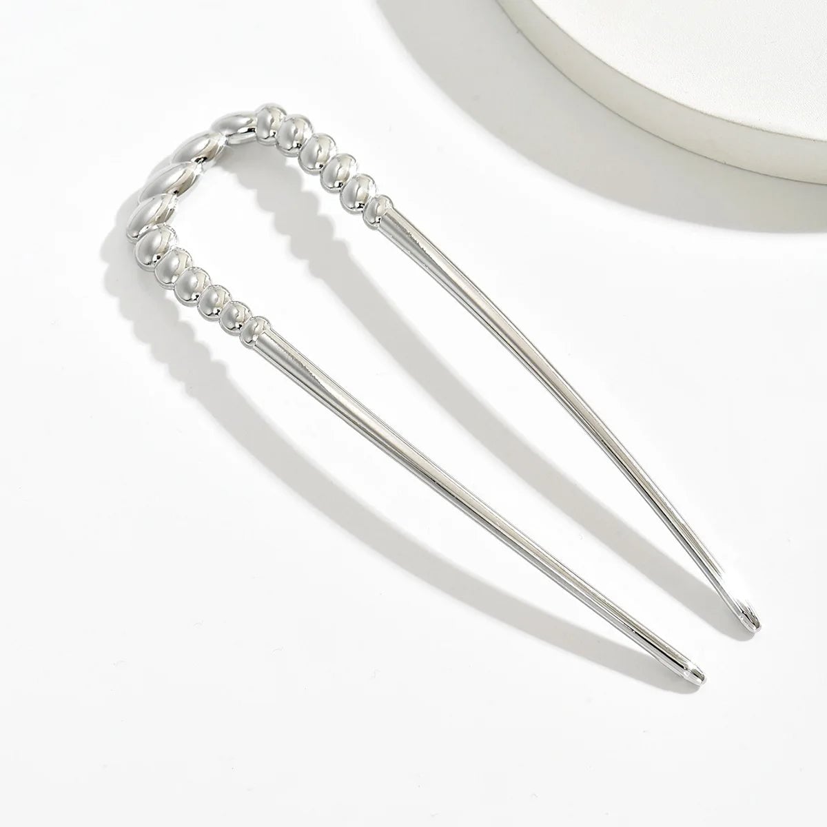 Metal Alloy U-Shaped Hair Forks Hammer Pattern Hairpins Women