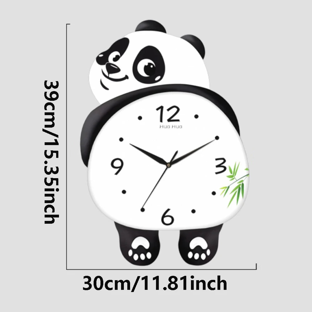 Silent Pendulum Wall Clock with Panda Foot Design - Quiet Movement