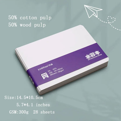 300GSM Watercolor Paper Book 50% Cotton Square Portable Sketch Pad