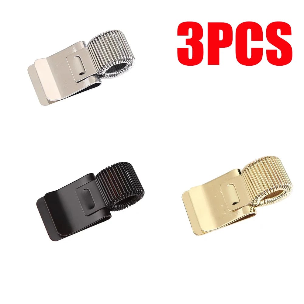 Telescopic Spring Pen Clip Notepad Holder with Electroplating Finish