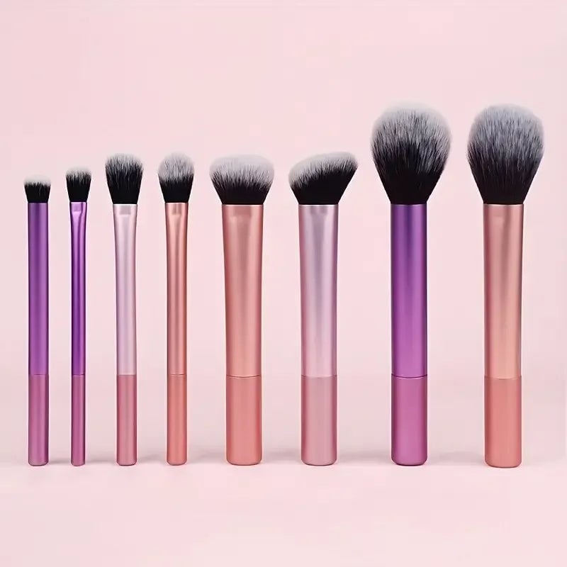 8-Piece Soft Synthetic Hair Makeup Brush Set Foundation Blush Eye