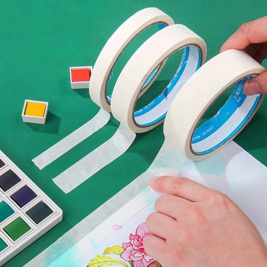 12M White Writable Masking Tape - Waterproof Self Adhesive Art DIY