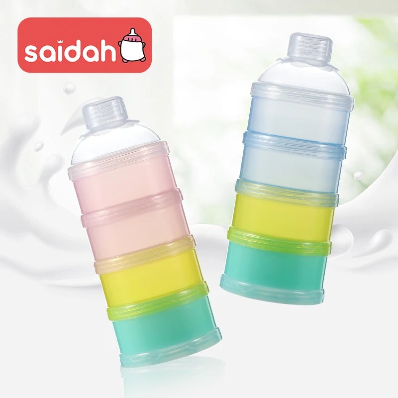 4-Layer Portable Baby Milk Powder Storage Container Food Dispenser