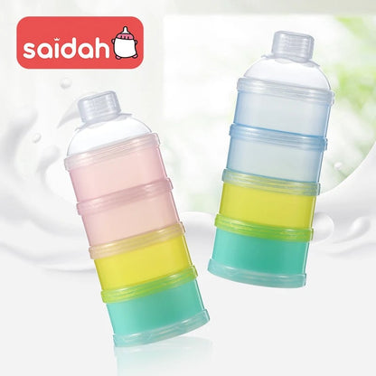 4-Layer Portable Baby Milk Powder Storage Container Food Dispenser