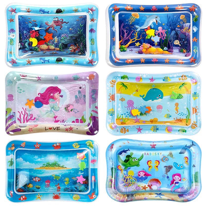 Inflatable Water Play Mat - Tummy Time Activity Pad for Babies