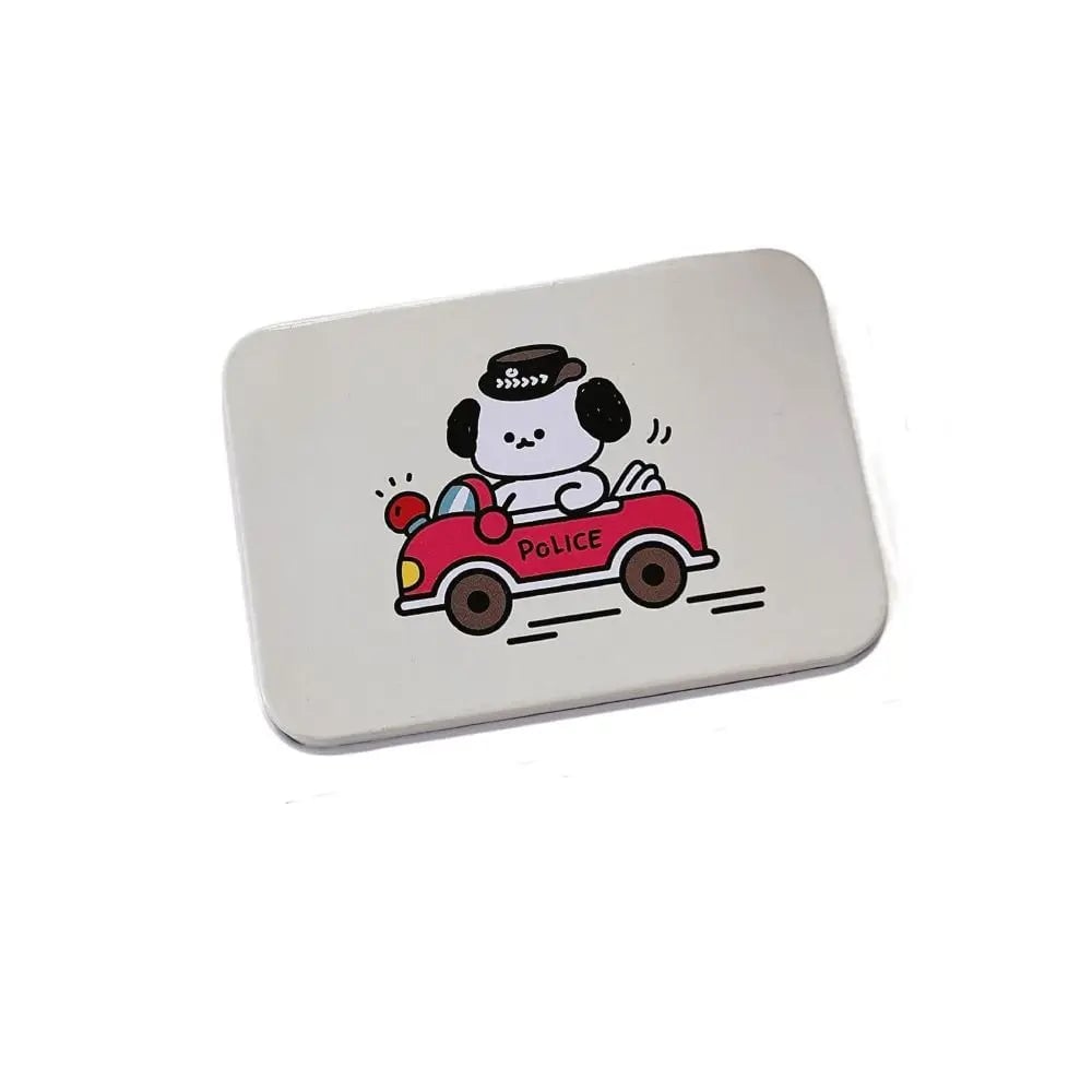 Rectangular Tinplate Puppy Storage Box - Mini Metal Cartoon Organizer
