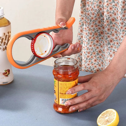 4-in-1 Kitchen Tool: Jar Gripper Lid Opener Can Opener Bottle Opener