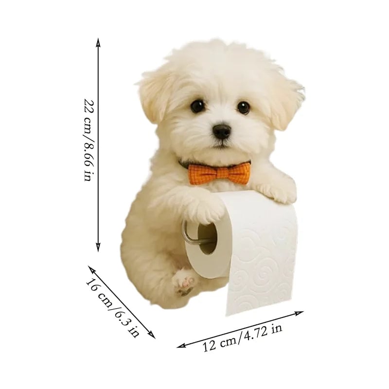 Resin Dog Tissue Holder - Toilet Paper Dispenser Bathroom Decor