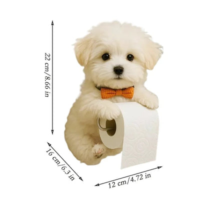 Resin Dog Tissue Holder - Toilet Paper Dispenser Bathroom Decor