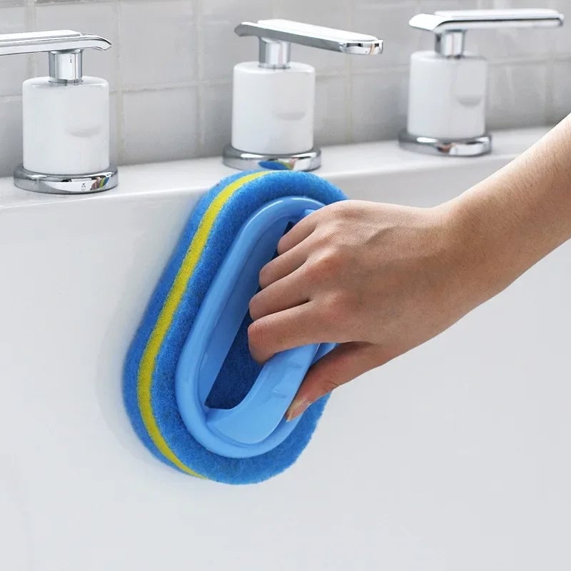 Heavy-Duty Cleaning Brush with Handle - Kitchen Bathroom Scrubber