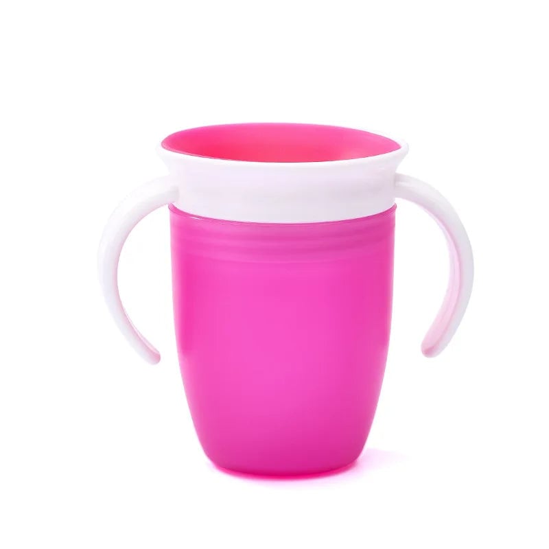 360° Rotated Baby Learning Cup Double Handle Flip Lid Leakproof
