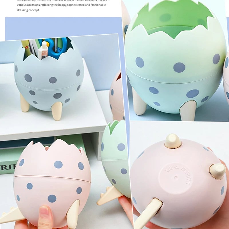 Detachable Dinosaur Egg Pen Holder - Desktop Organizer Storage Box