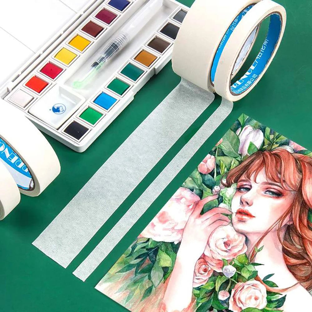 12M White Writable Masking Tape - Waterproof Self Adhesive Art DIY