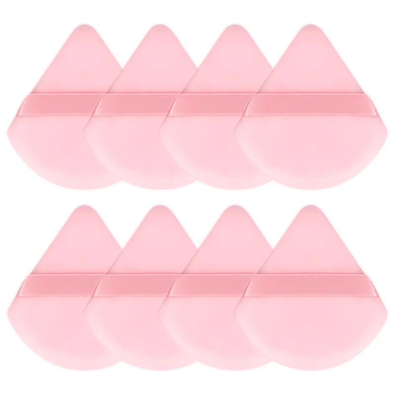 8Pcs Triangle Velvet Makeup Sponges Wet Dry Foundation Blending