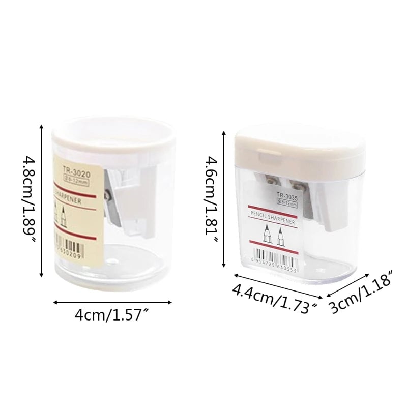 Clear Round Portable Dual Hole Pencil Sharpener for Students