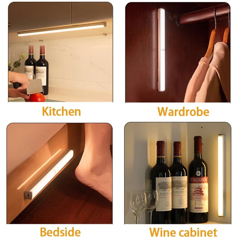 LED Motion Sensor Light USB-C Rechargeable Wireless Night Lamp