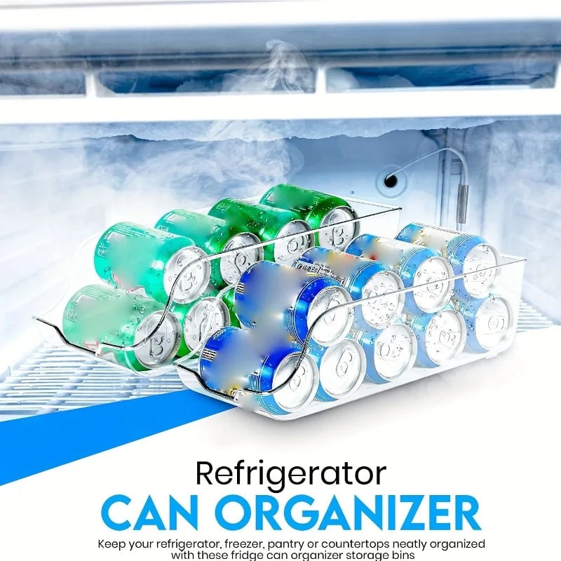 Stackable Can Dispenser Organizer for Refrigerator Kitchen Storage