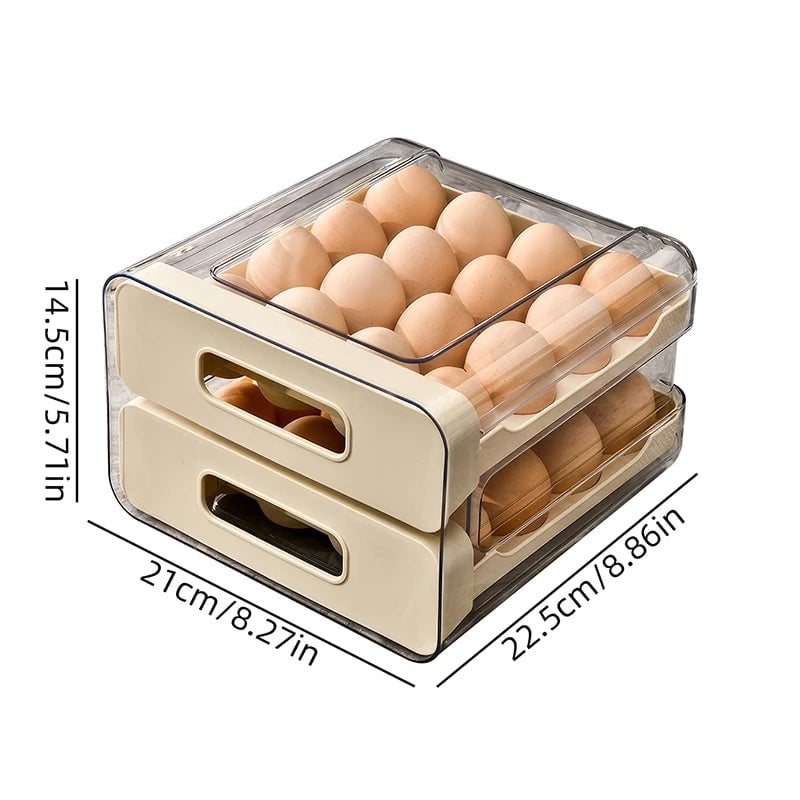 32-Compartment Drawer Style Refrigerator Egg Storage Organizer Box