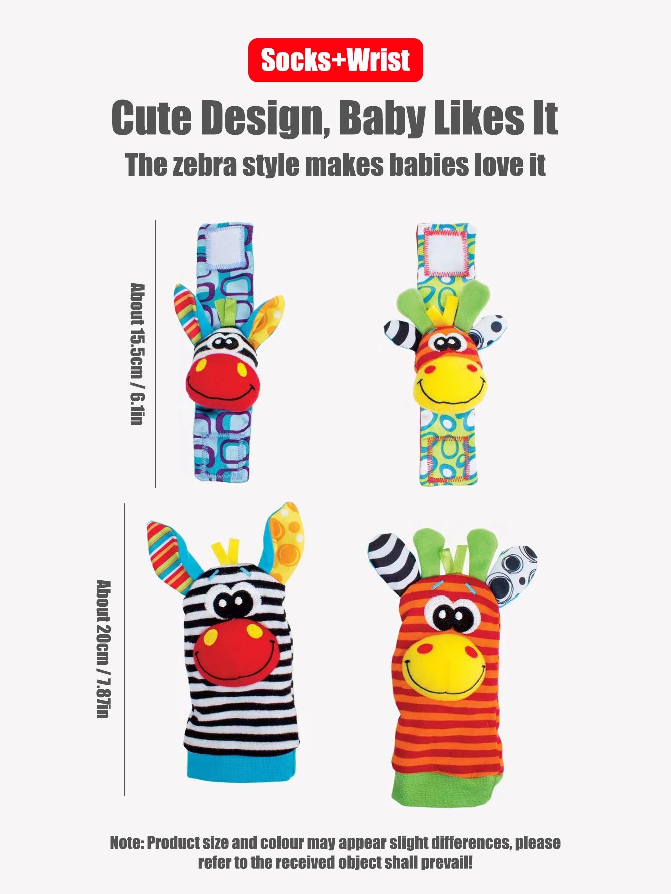 4pcs Baby Wrist Rattle Socks Set 0-12 Months Early Development Toys