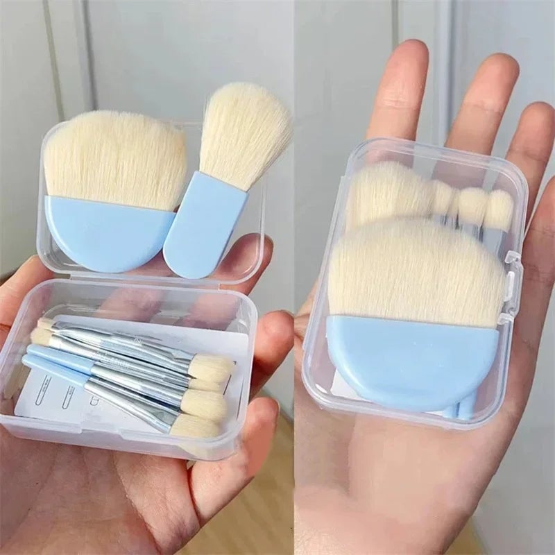 6-Piece Mini Travel Makeup Brush Set with Storage Box - Foundation
