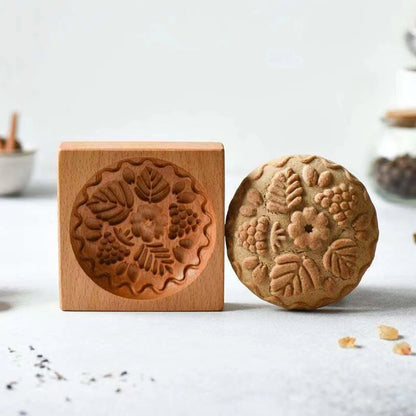 Wooden Cookie Cutter Baking Mold Press Stamps Gingerbread DIY Tool
