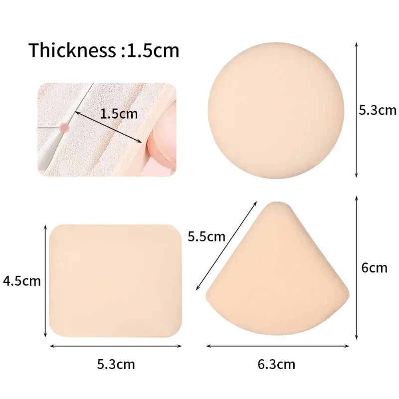 Multi-Shape Makeup Sponges 1-10pcs Round Square Triangle Foundation