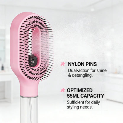 2Pcs/Set 2-in-1 Multi-functional Spray Bottle Comb Anti-static wet Dry Scalp Massage Bristle Comb,Salon Fluffy Modeling Comb