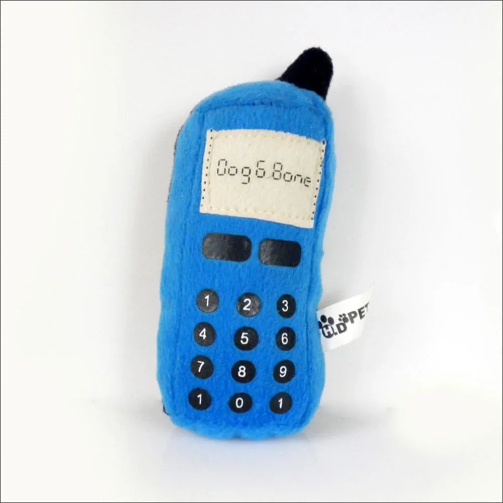 Phone Shaped Squeaky Pet Toys - Durable Interactive Training Chew
