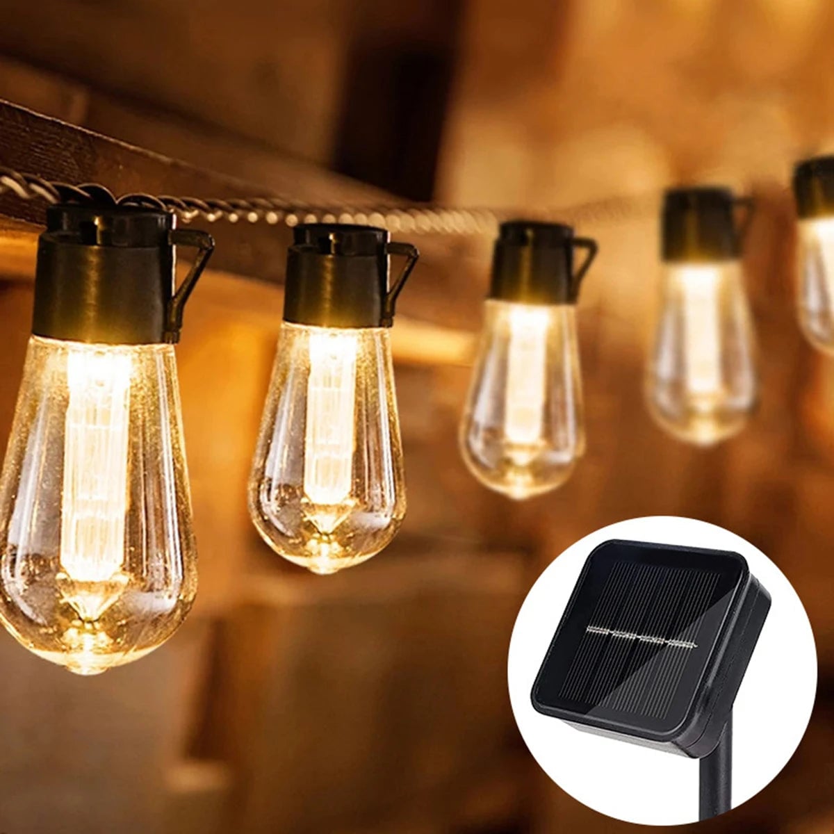 Solar LED Globe String Lights - Outdoor Waterproof Fairy Lights