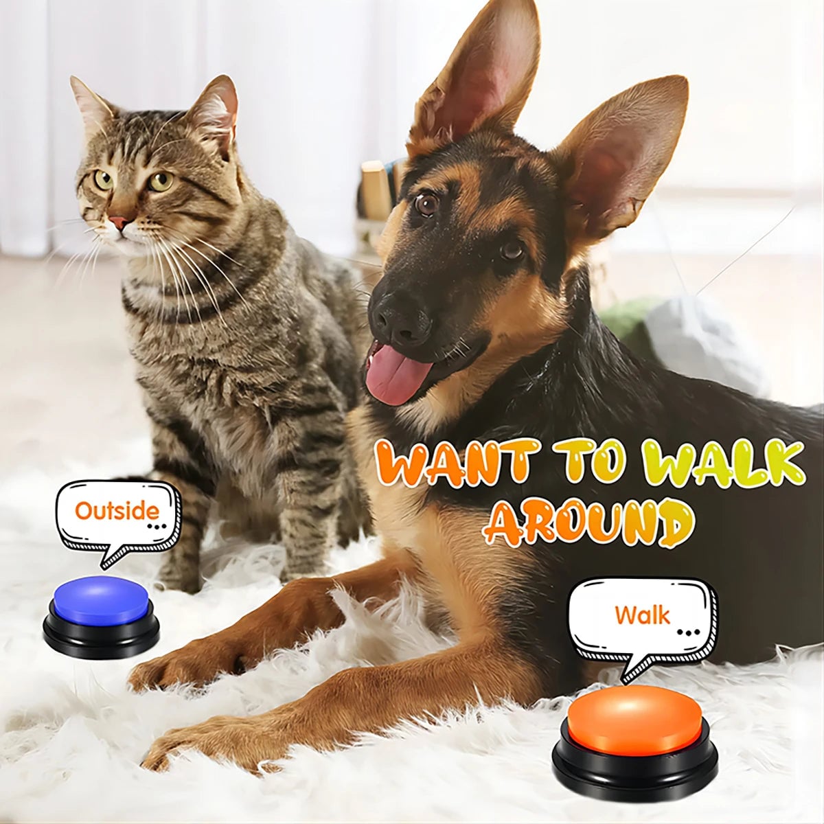 Recordable Dog Talking Button Toy - Voice Training Communication Device