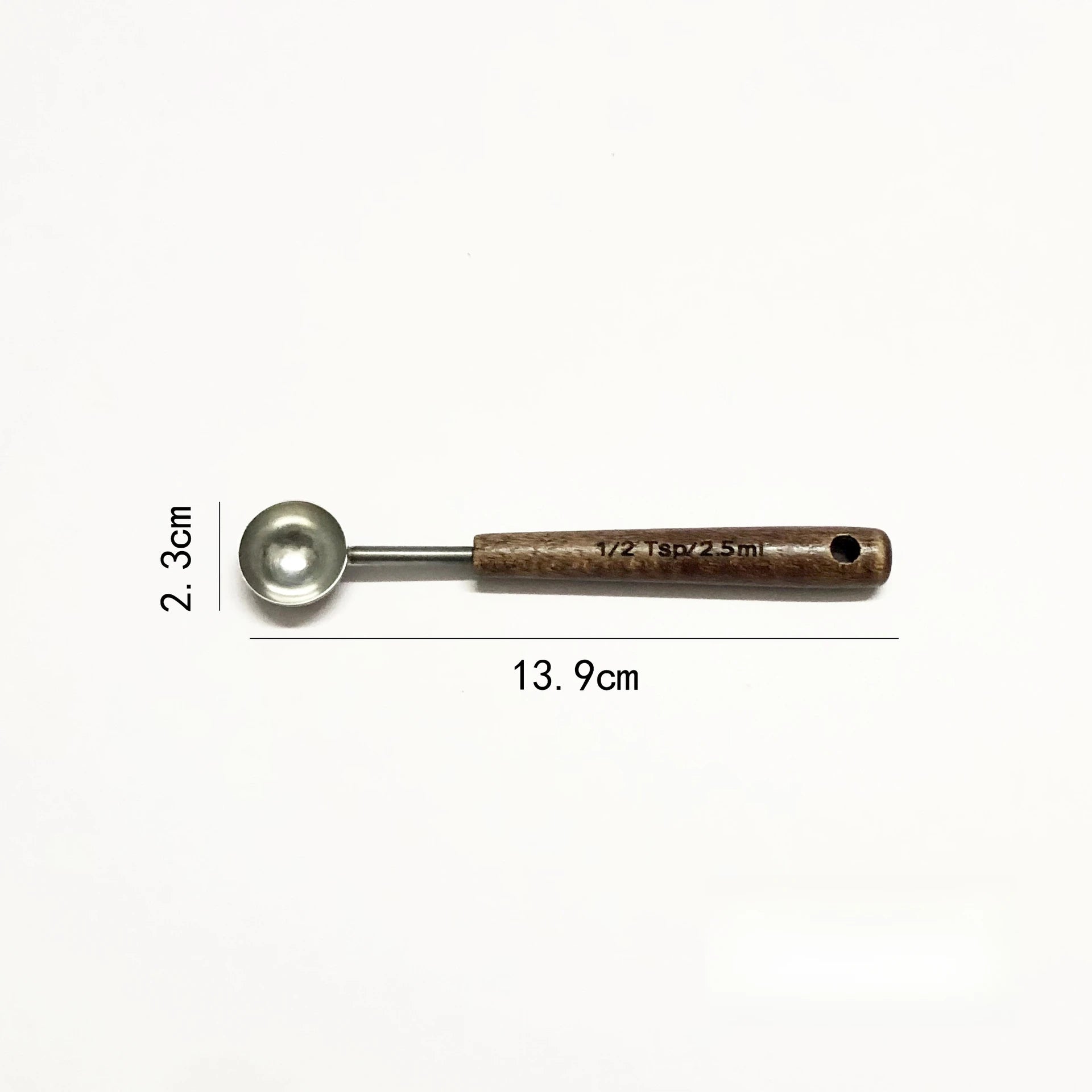 Oak Handle Stainless Steel Measuring Spoon - Coffee Bean Milk Powder