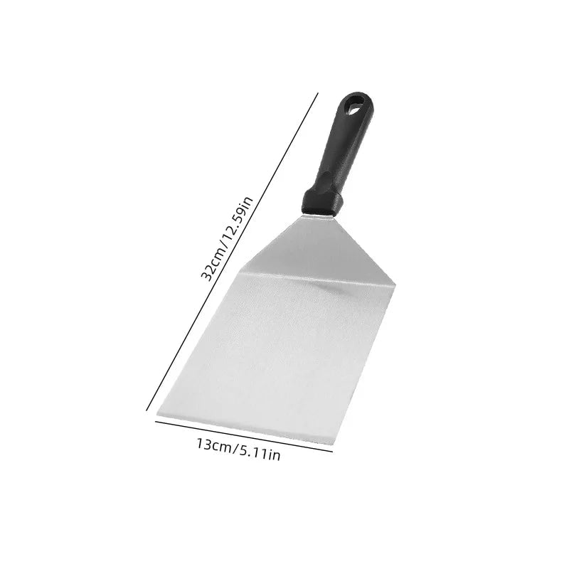 Stainless Steel Kitchen Scraper Spatula for BBQ Burgers & Cooking