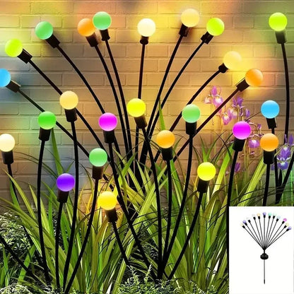 Solar LED Pathway Lights 6/8/10 Head Waterproof Garden Firefly Lamp