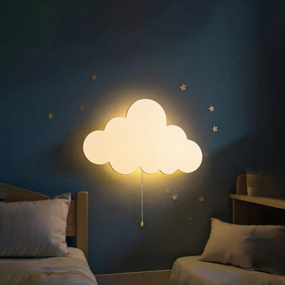 Battery Operated Cloud Wall Light - Floating LED Lamp Kids Nursery