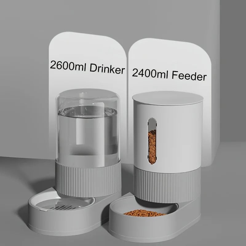 Large Capacity Automatic Cat Feeder & Water Dispenser Set