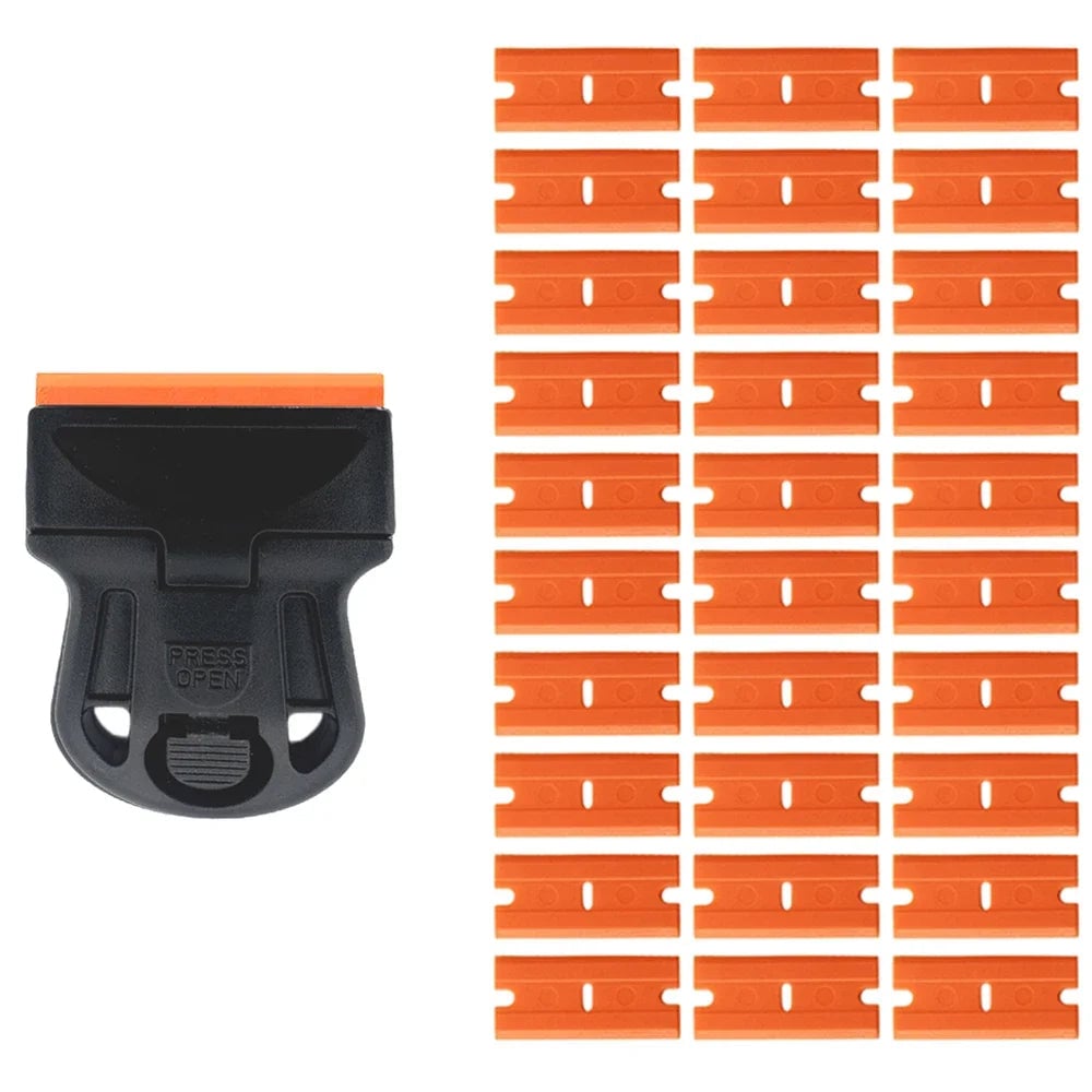 Car Glass Scraper with Razor Blades - Sticker Glue Remover Tool