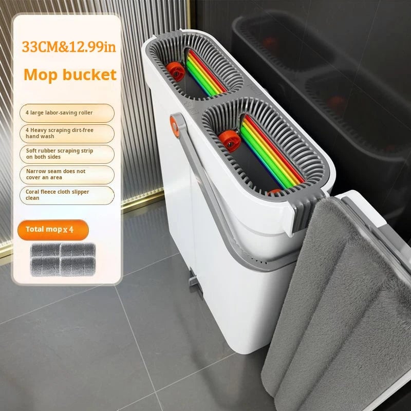 Joybos 360° Spin Mop 33cm Hand-Free Flat Barrel Bucket Set