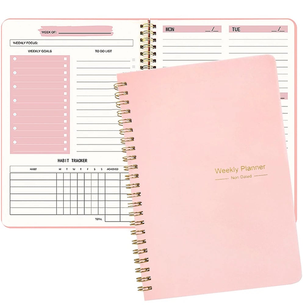 Daily Weekly Monthly Planner Notebook - Student Office Diary Journal