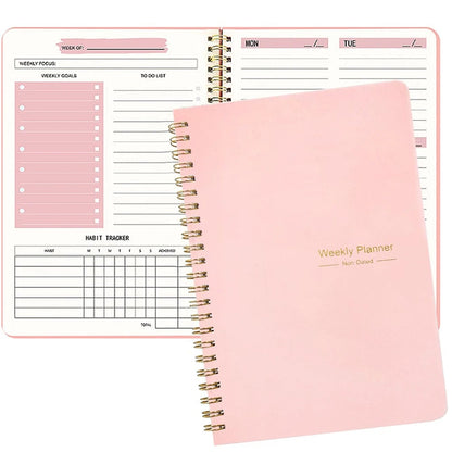 Daily Weekly Monthly Planner Notebook - Student Office Diary Journal