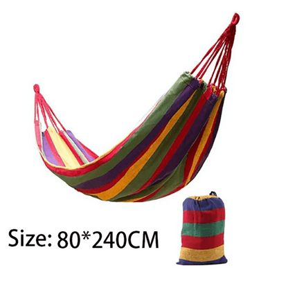 Double Cotton Canvas Hammock 2 Person with Tree Straps Red Blue