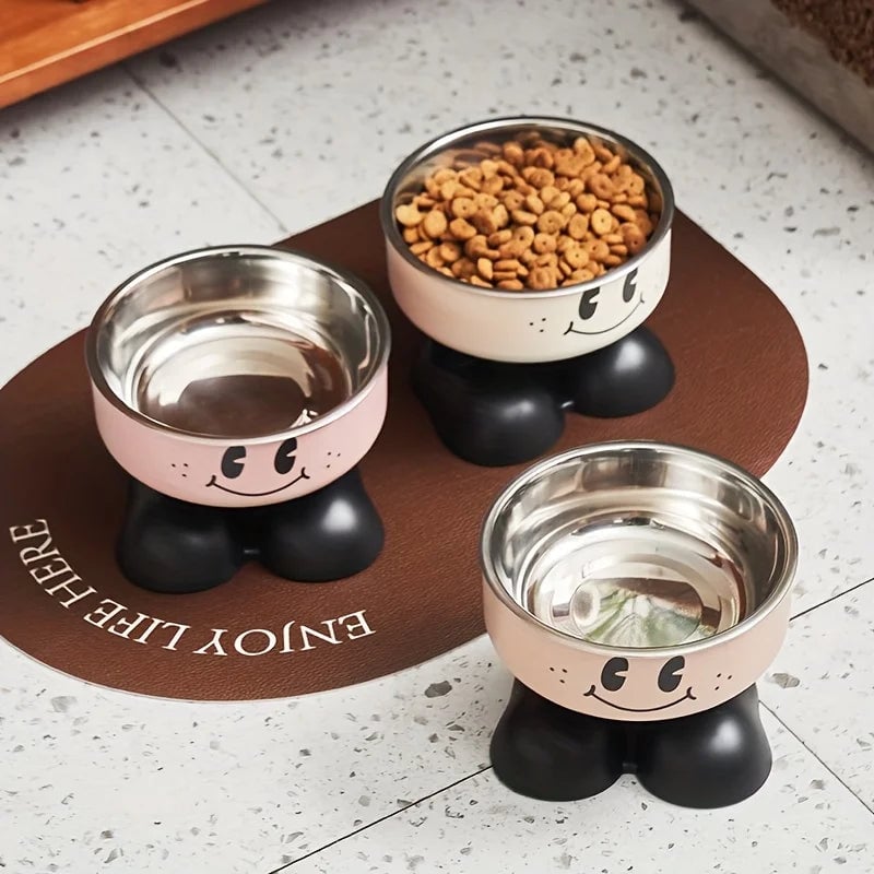 Stainless Steel Elevated Dog Cat Bowl - Raised No Spill Pet Feeder