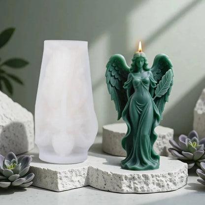 Wings Goddess Angel Silicone Candle Mould - Prayer Sculpture Resin Mold